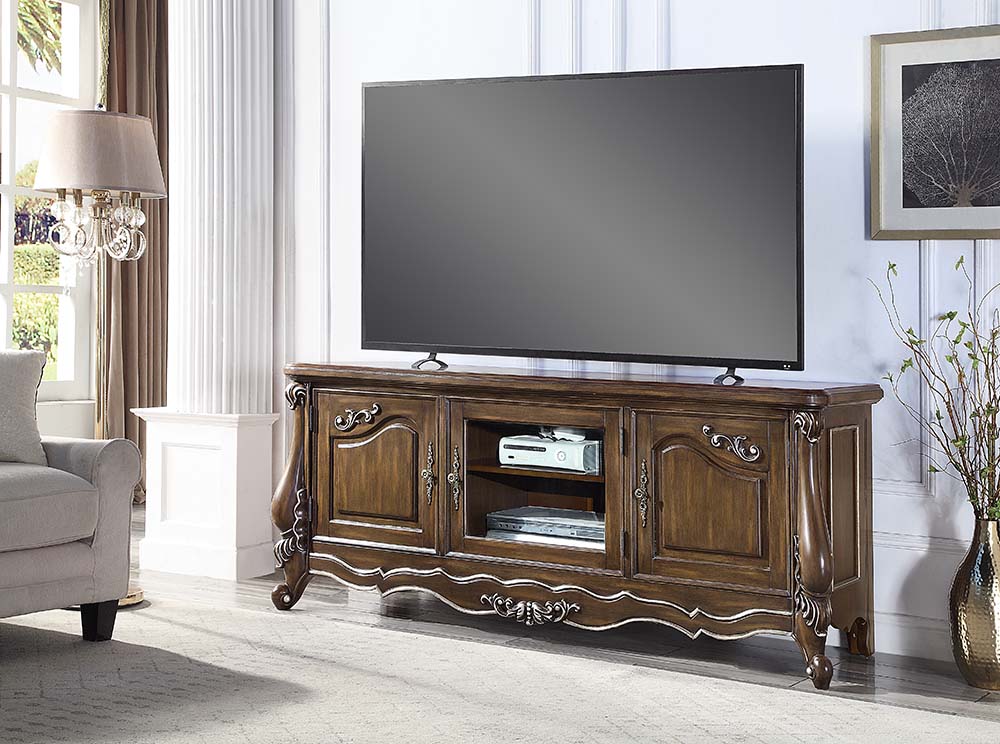 Acme Latisha TV Stand In Antique Oak Finish 1StopBedrooms