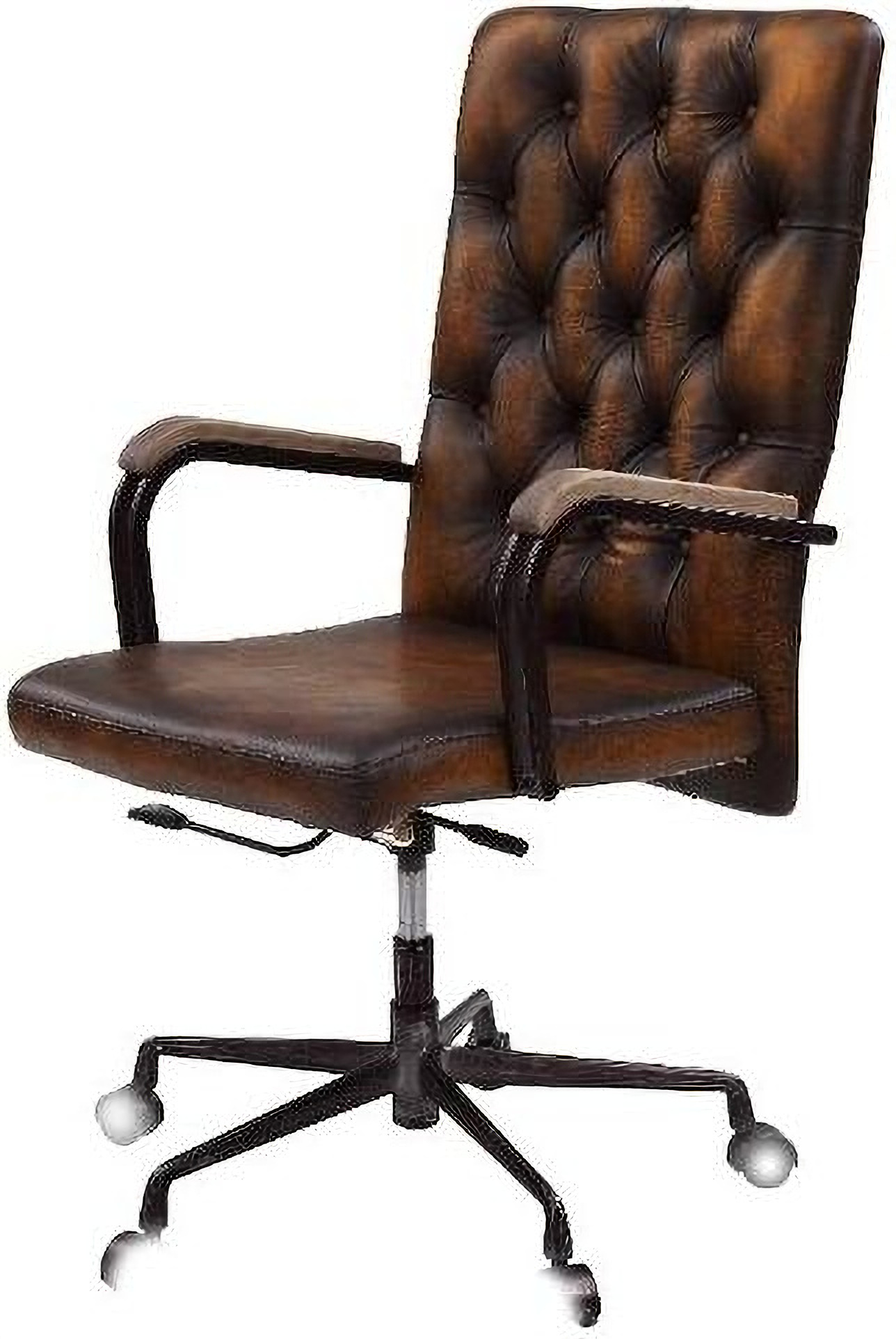 Acme Noknas Office Chair In Brown Leather 1StopBedrooms