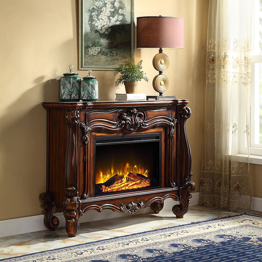 Acme Versailles Fireplace In Cherry Oak Finish | 1StopBedrooms