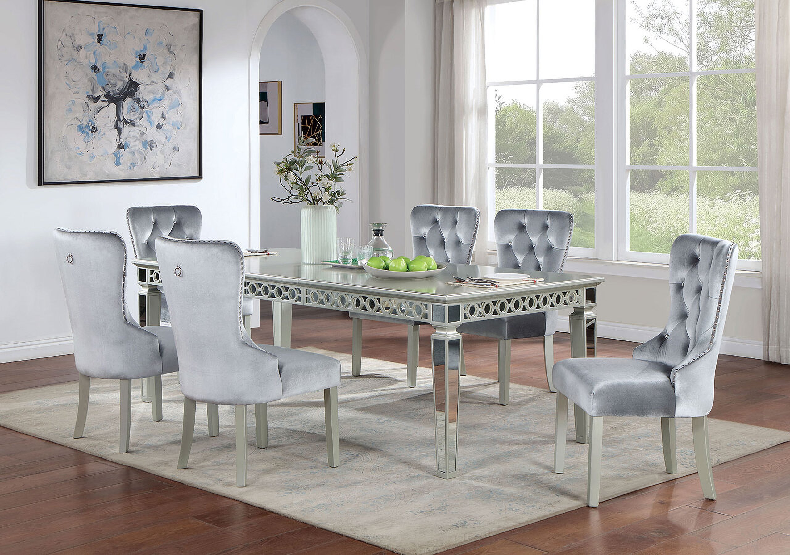 Adalia Dining Table In Silver