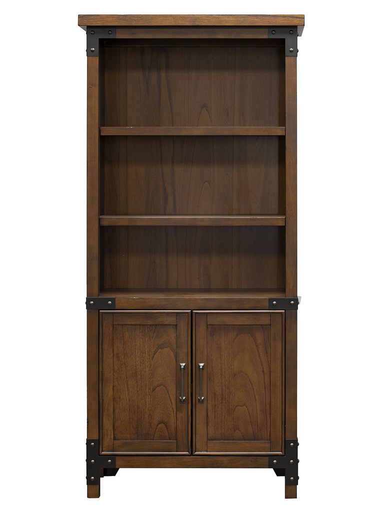 Addison Rustic Bookcase with Doors In Brown by Martin Furniture ...
