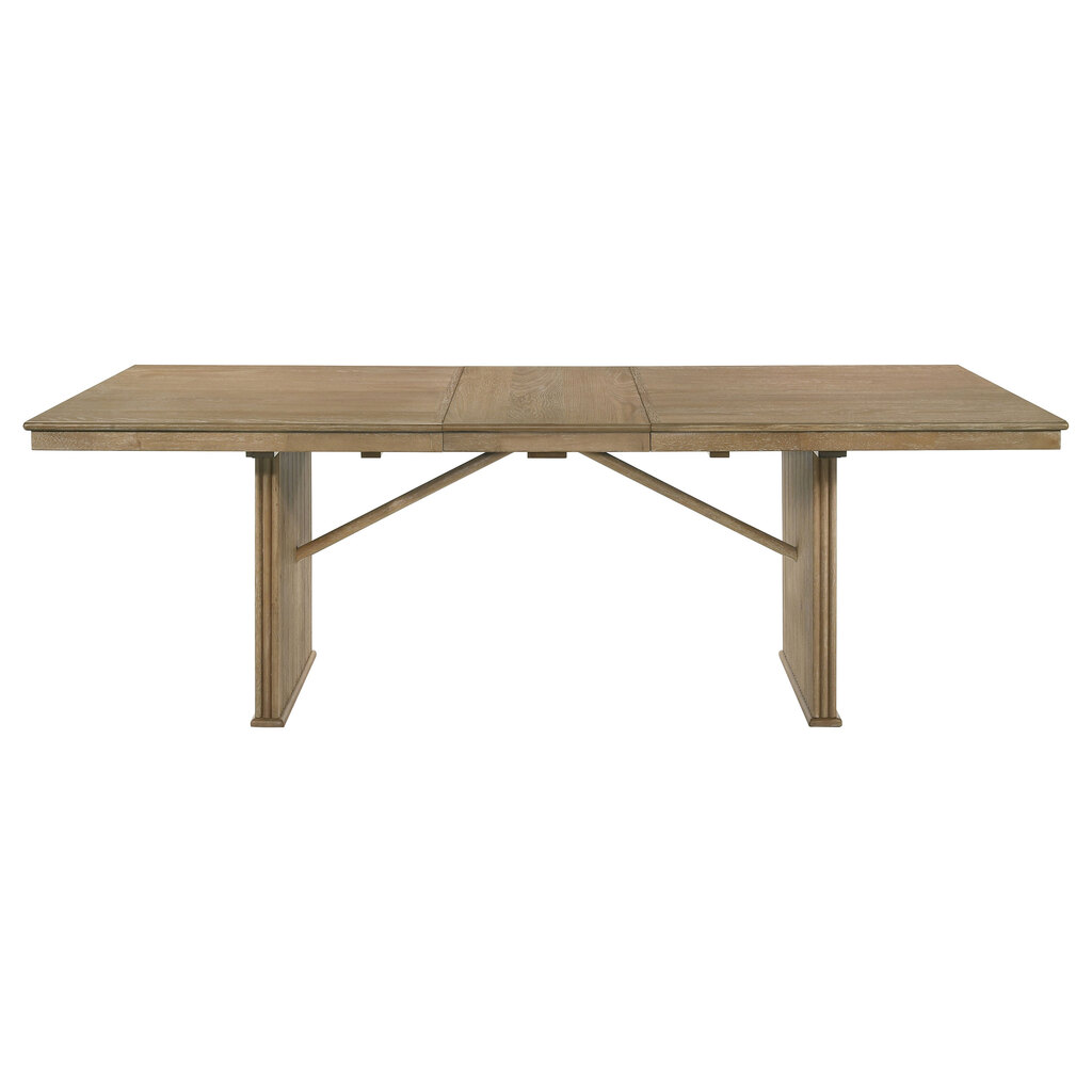 Adina 89 Inch Extension Dining Table In Distressed Light Brown by