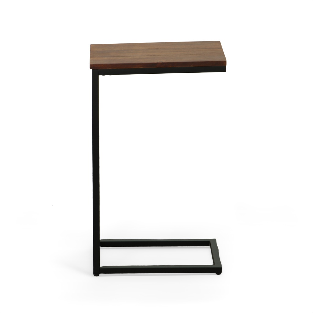 Aggie C-Form Accent Table In Chestnut Top - Black Base by Carolina ...