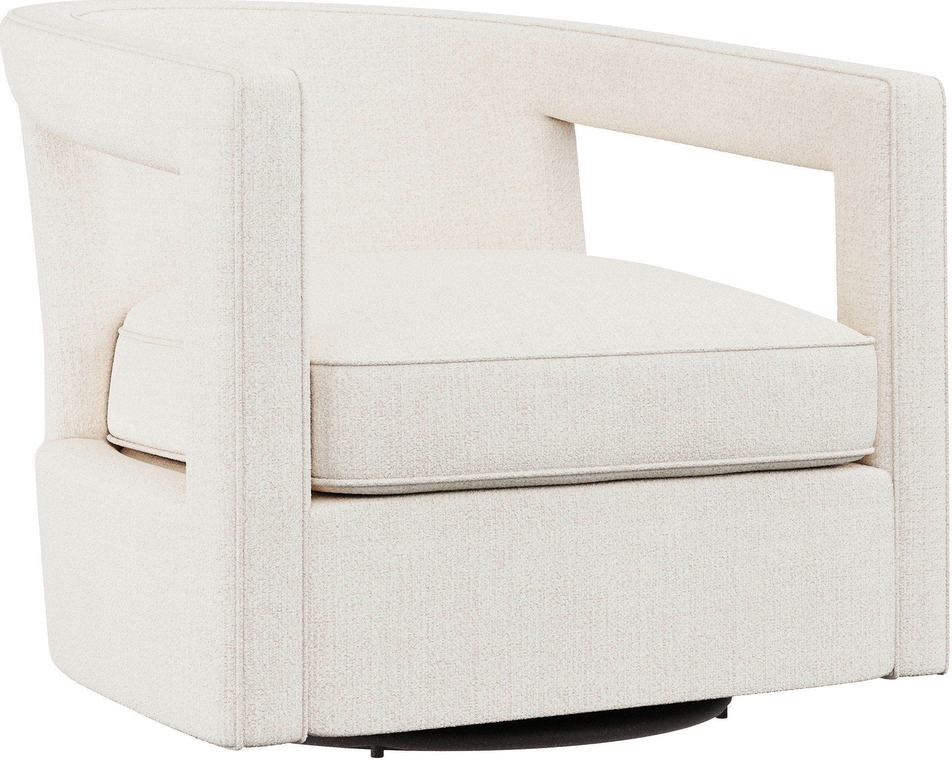Alana Chenille Fabric Swivel Chair In White by Bernhardt | 1StopBedrooms
