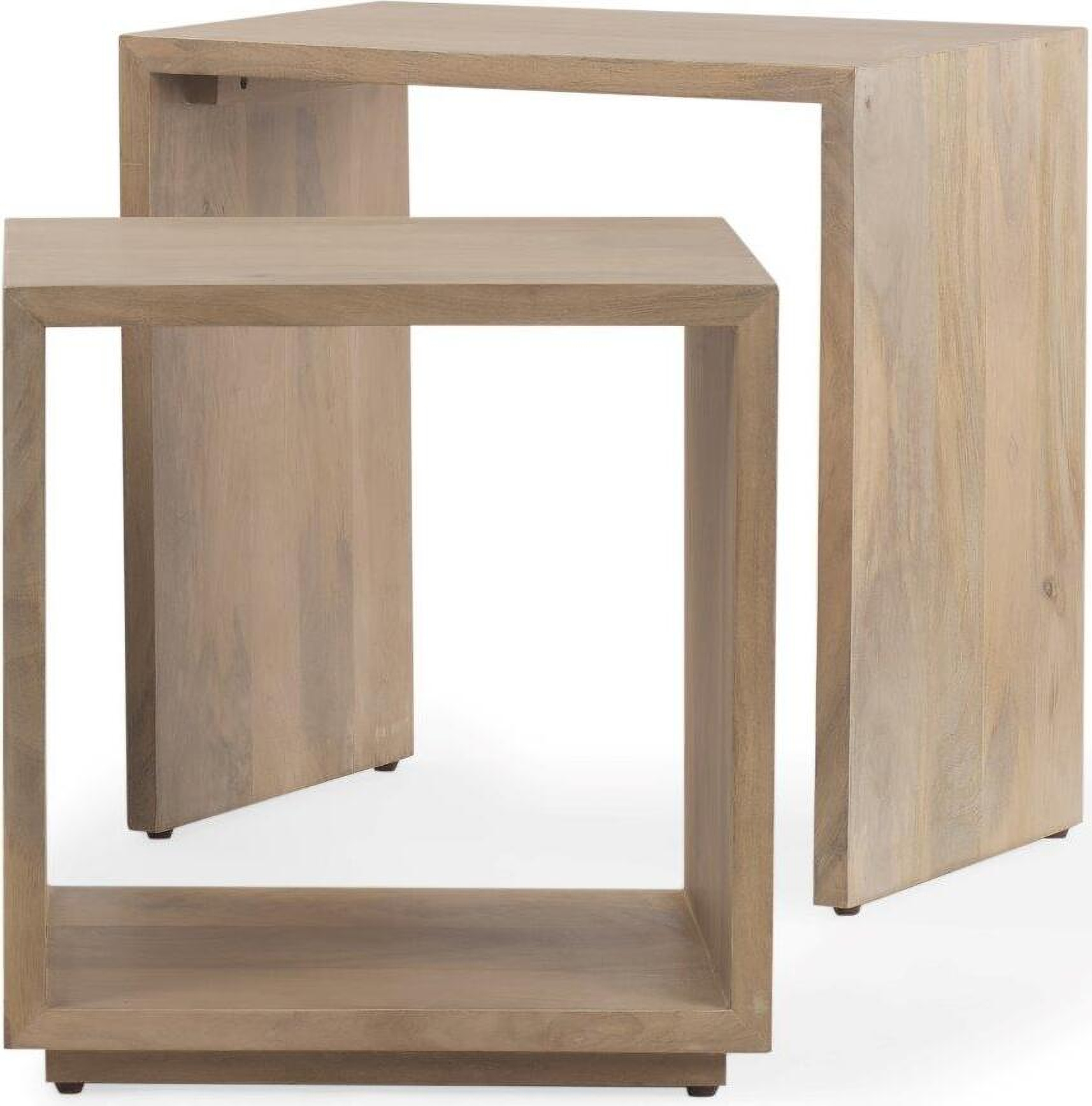 Alanna Brown Wood Nesting Accent Tables Set of 2 by Mercana | 1StopBedrooms