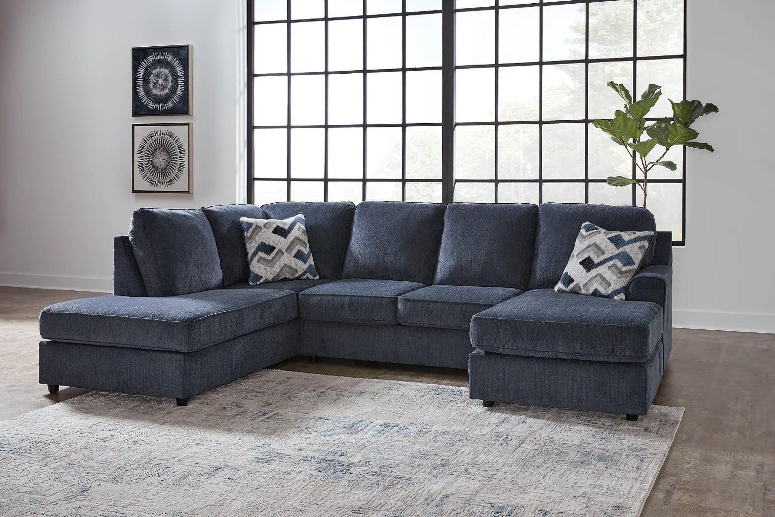 Albar Place 2 Piece Sectional In Cobalt by Ashley Furniture 1StopBedrooms