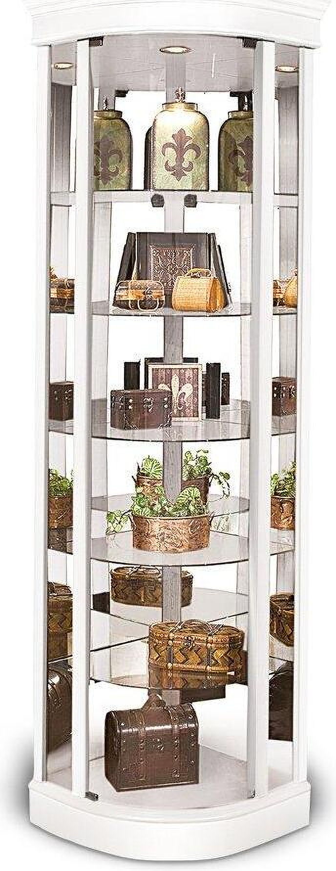 White lighted 2024 curio cabinet