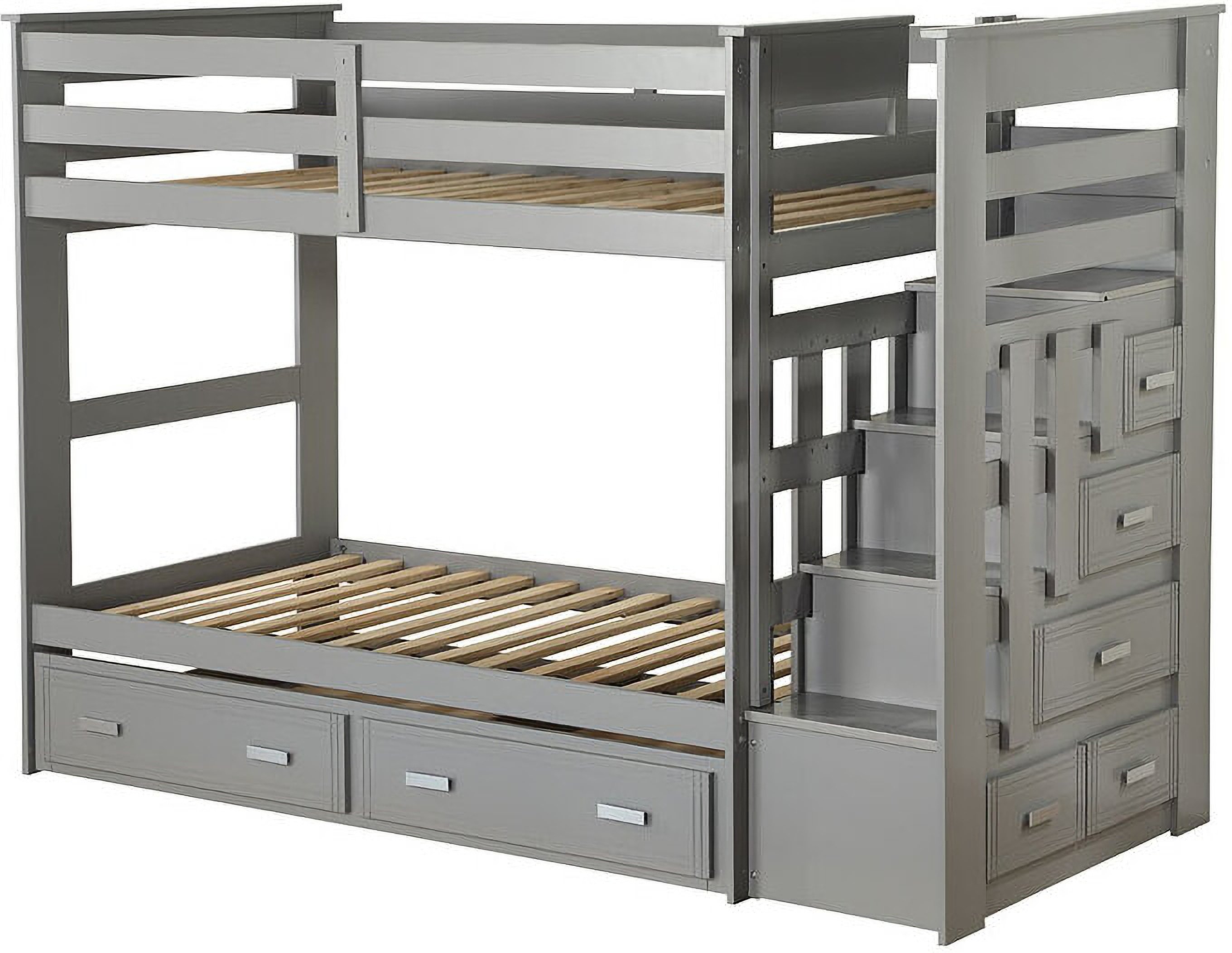 Allentown Twin Bunk Bed W/ Trundle (Gray) By ACME | 1StopBedrooms