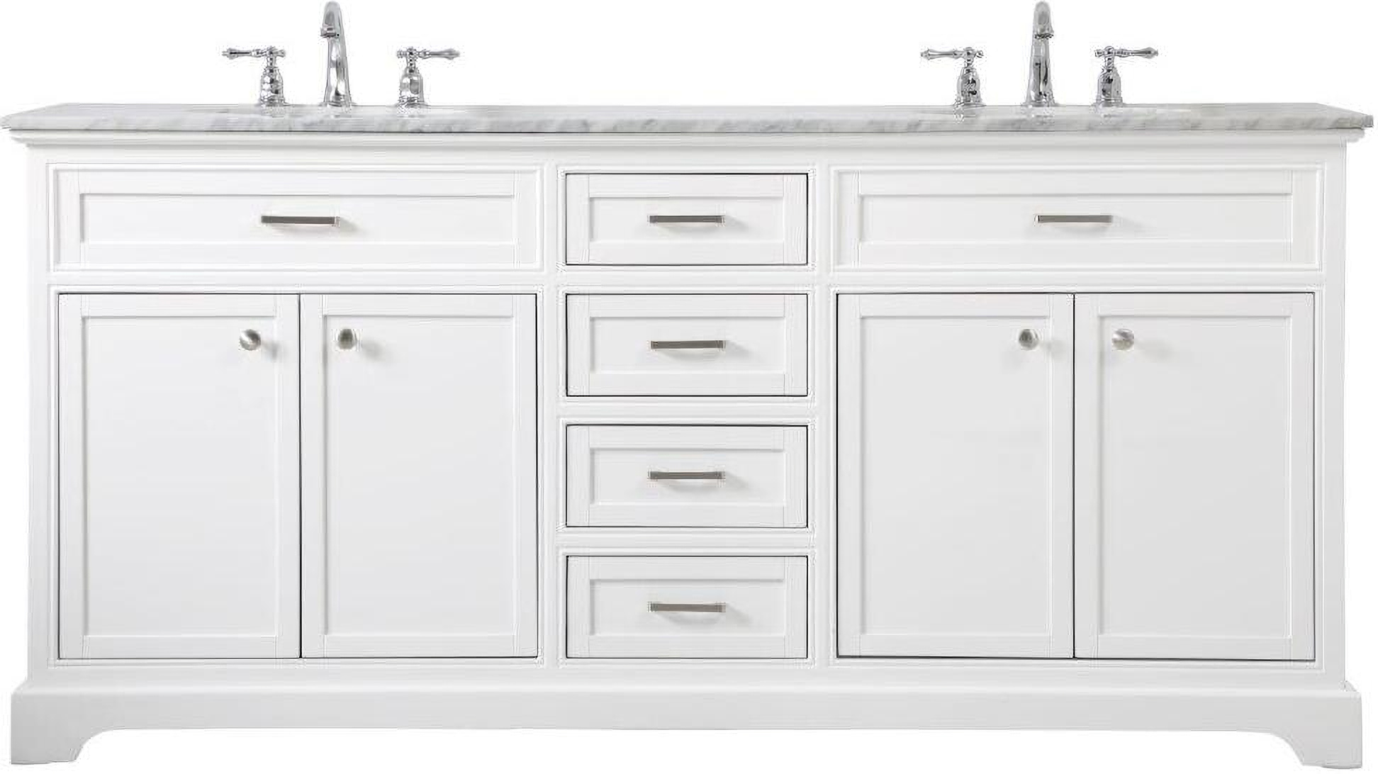 Americana 72 Inch Double Bathroom Vanity In White by Elegant Lighting ...