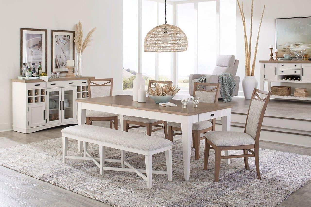 Dining room set with 2025 upholstered chairs and bench