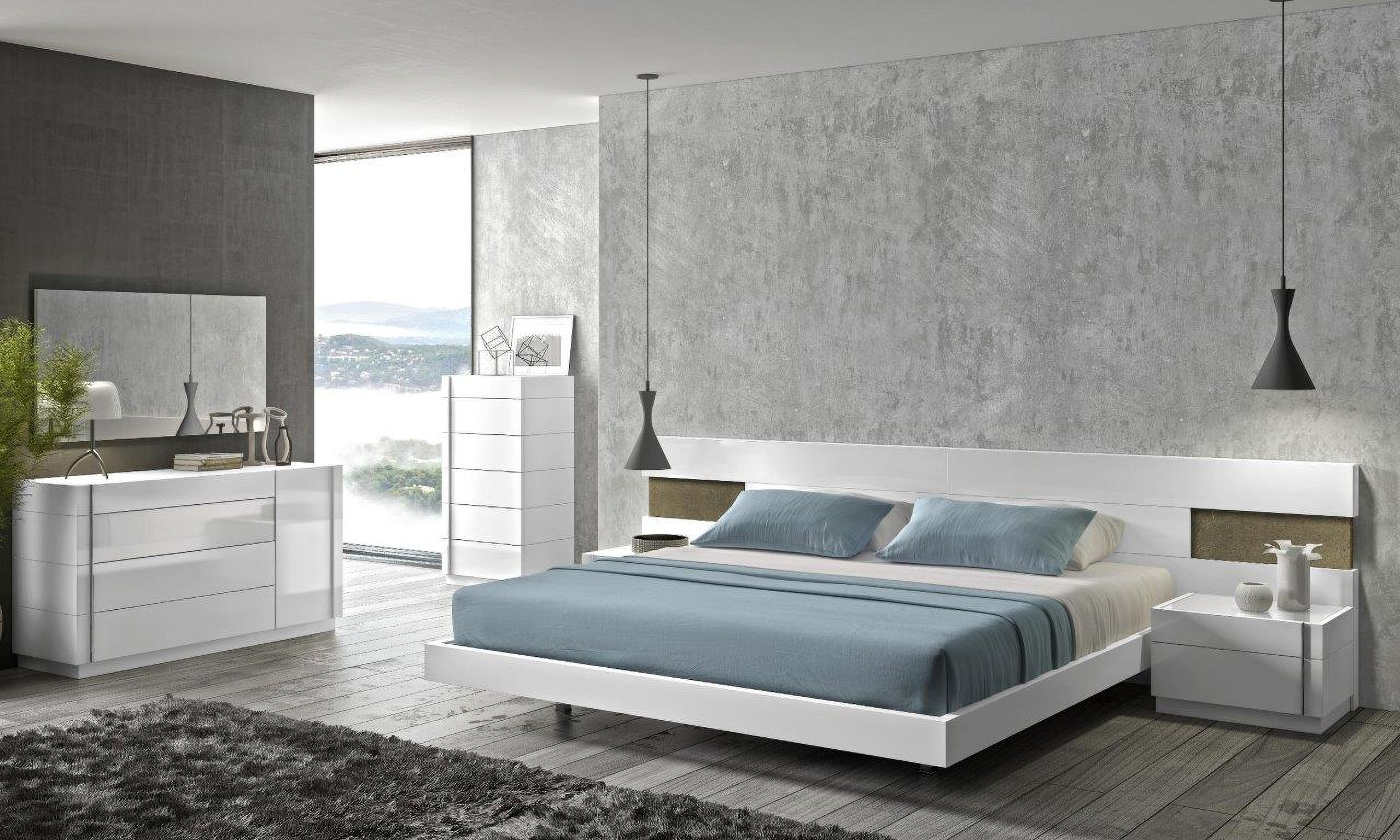 Bedroom Furniture Sets, White, Grey & Natural