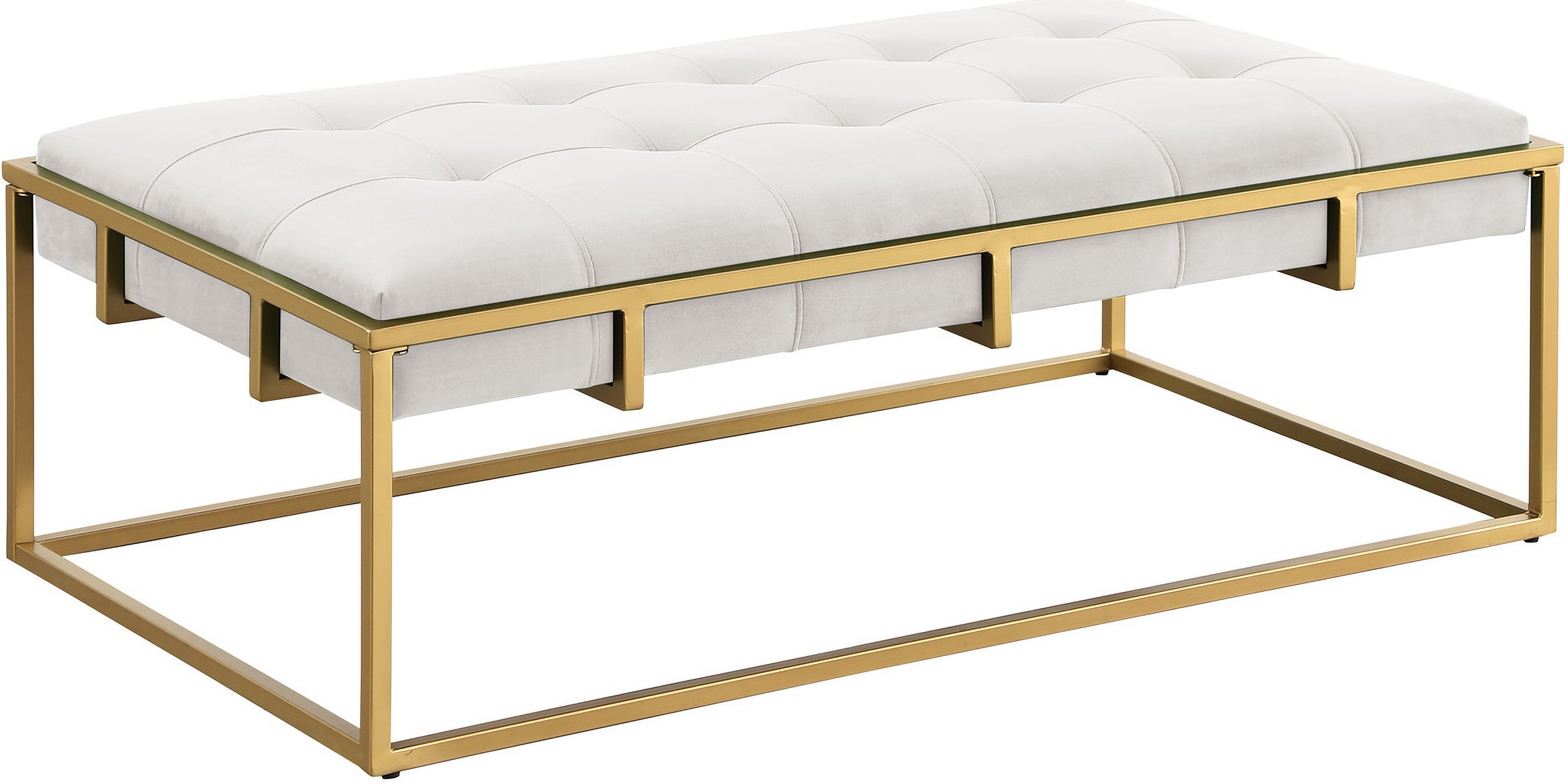 Cream and on sale gold ottoman