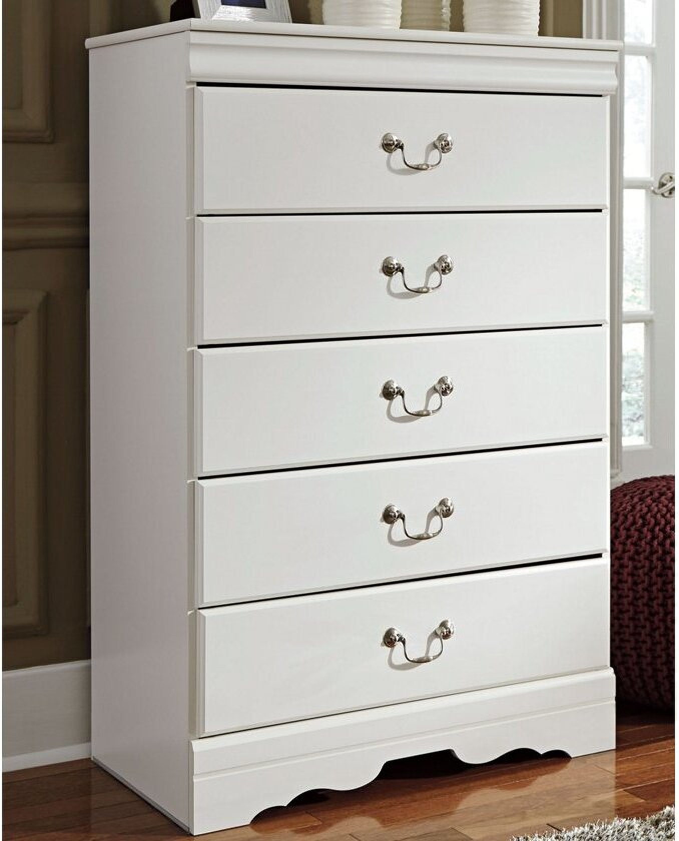 Ashley furniture ホワイト タンス 5段 Anarasia White 5 Drawer Chest by Ashley Furniture | 1StopBedrooms