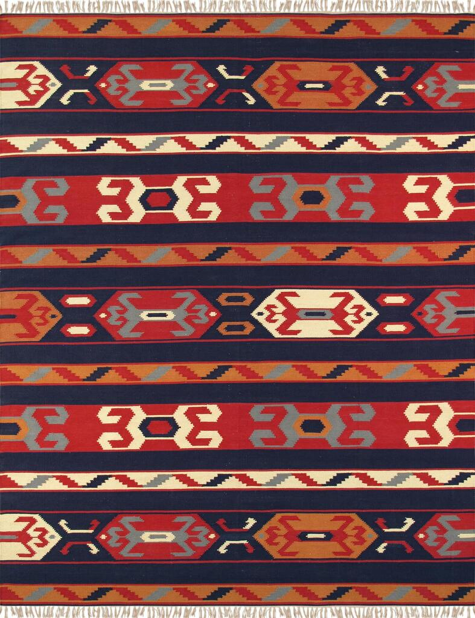 Anatolian Collection Hand-Woven Cotton Area Rug- 9' x 12' In Multi by ...