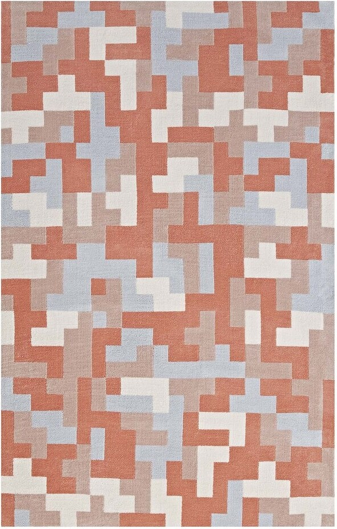 Andela Interlocking Block Mosaic 5X8 Area Rug In Blue In Coral by ...
