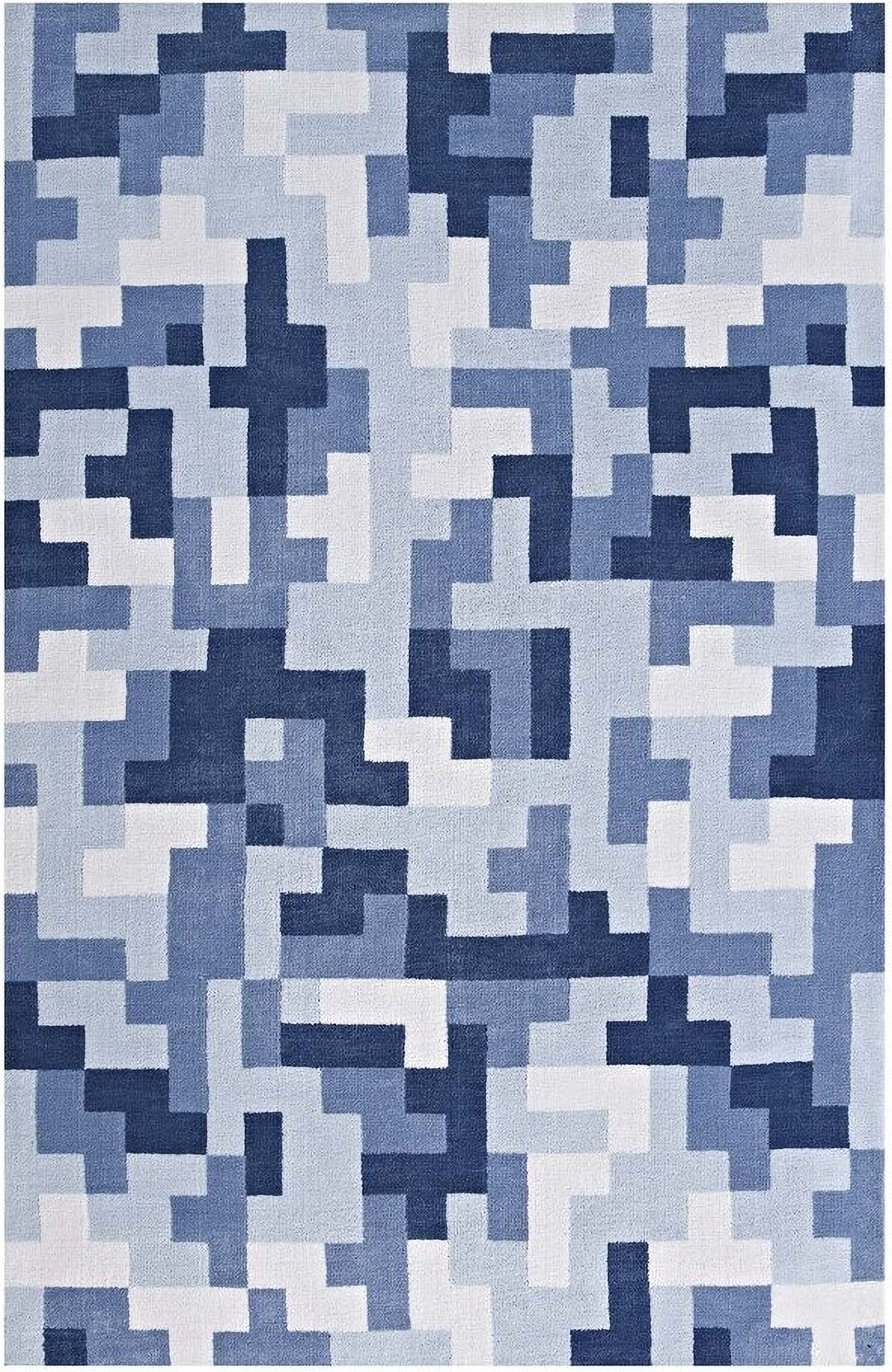 Andela Interlocking Block Mosaic 5X8 Area Rug In Blue by Modway ...