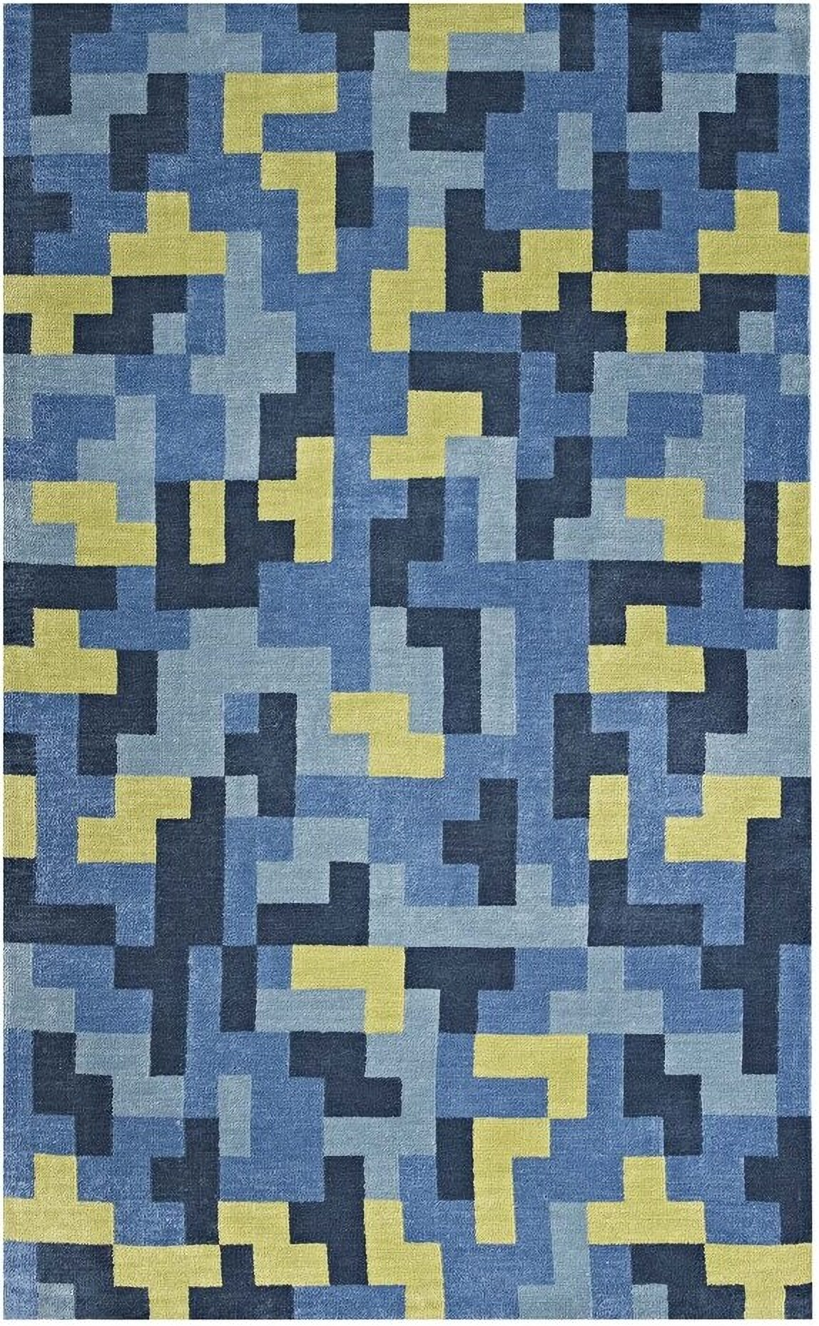 Andela Interlocking Block Mosaic 8X10 Area Rug In Blue by Modway ...