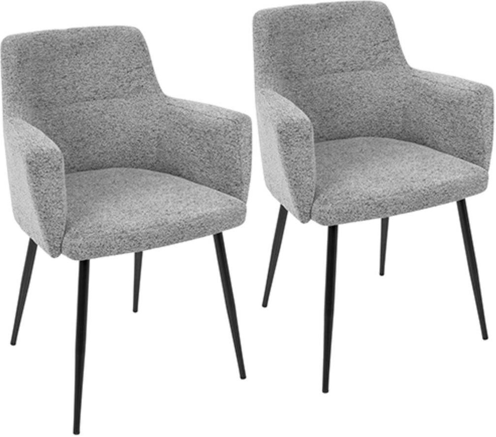 Andrew Contemporary Dining/Accent Chair In Black With Grey Fabric - Set Of 2 by Lumisource ...