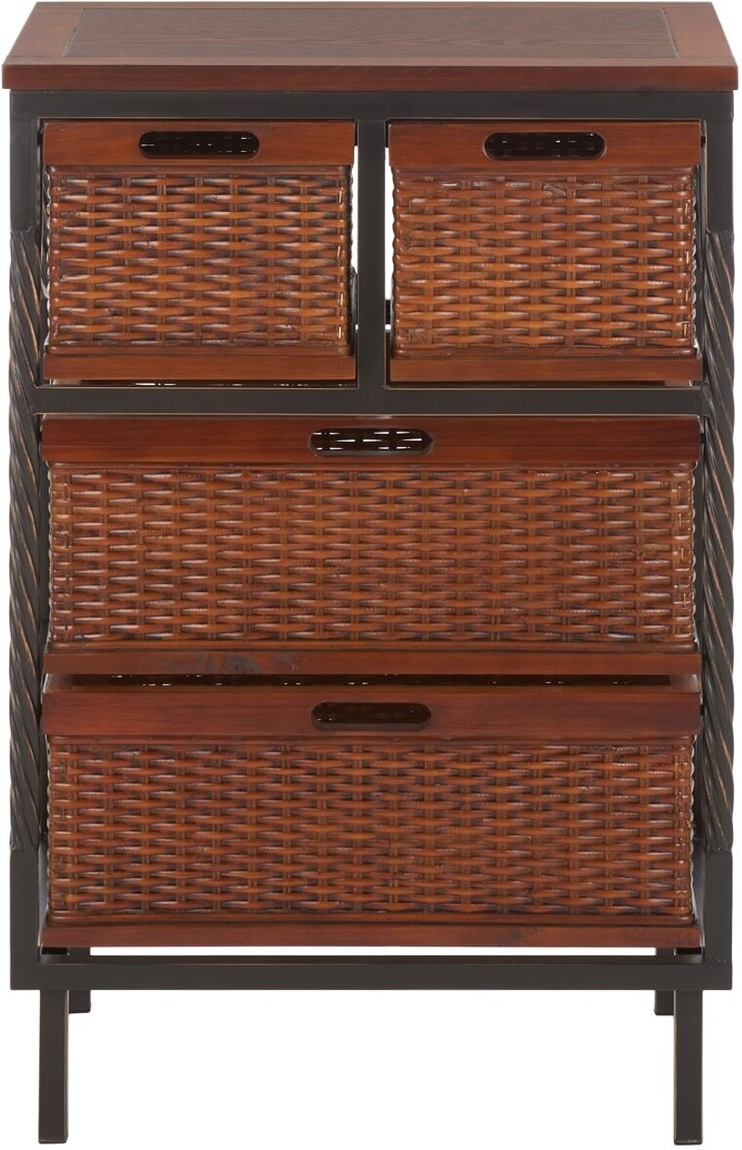 Andrew Dark Teak 4-Drawer Storage Unit