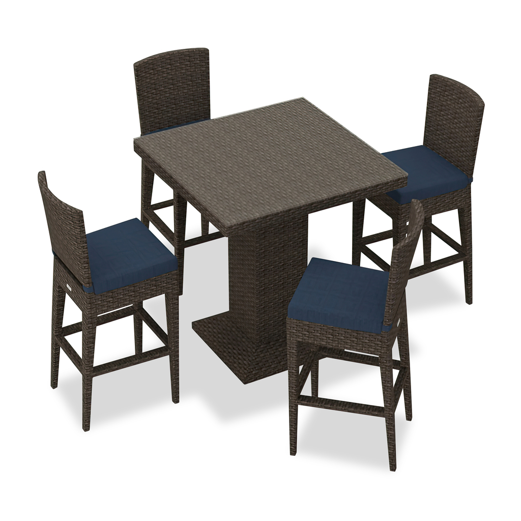 Arden 5 Piece Bar Set In Spectrum Indigo and Chestnut by Harmonia