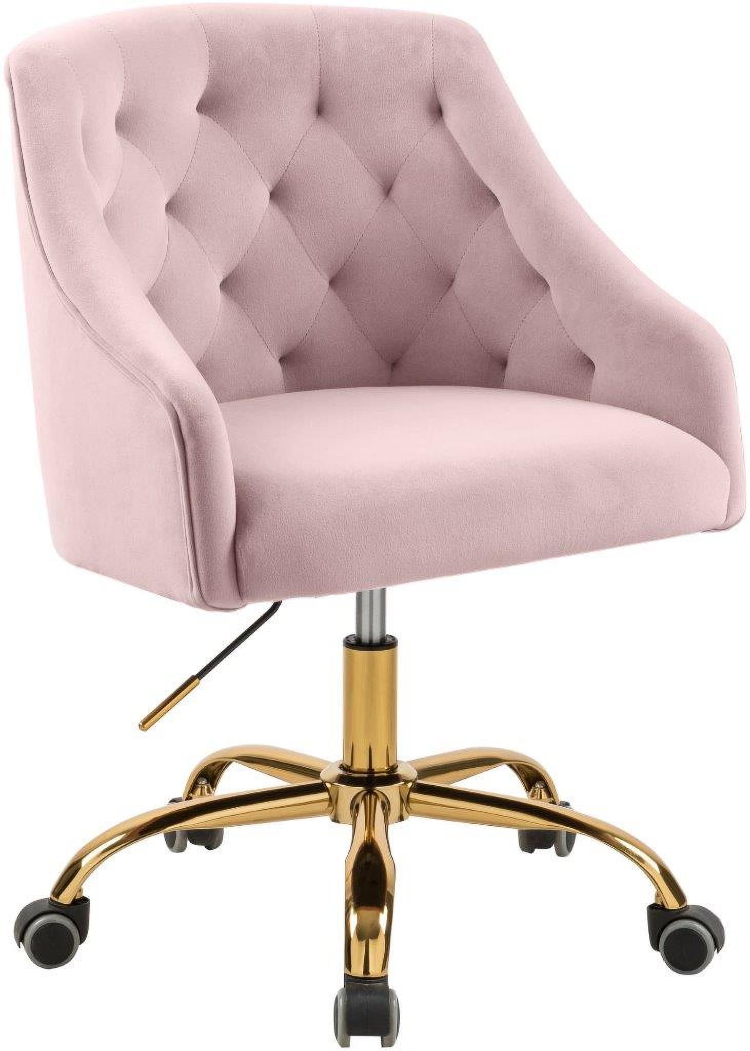 Arden Pink Velvet Office Chair by Meridian 1StopBedrooms