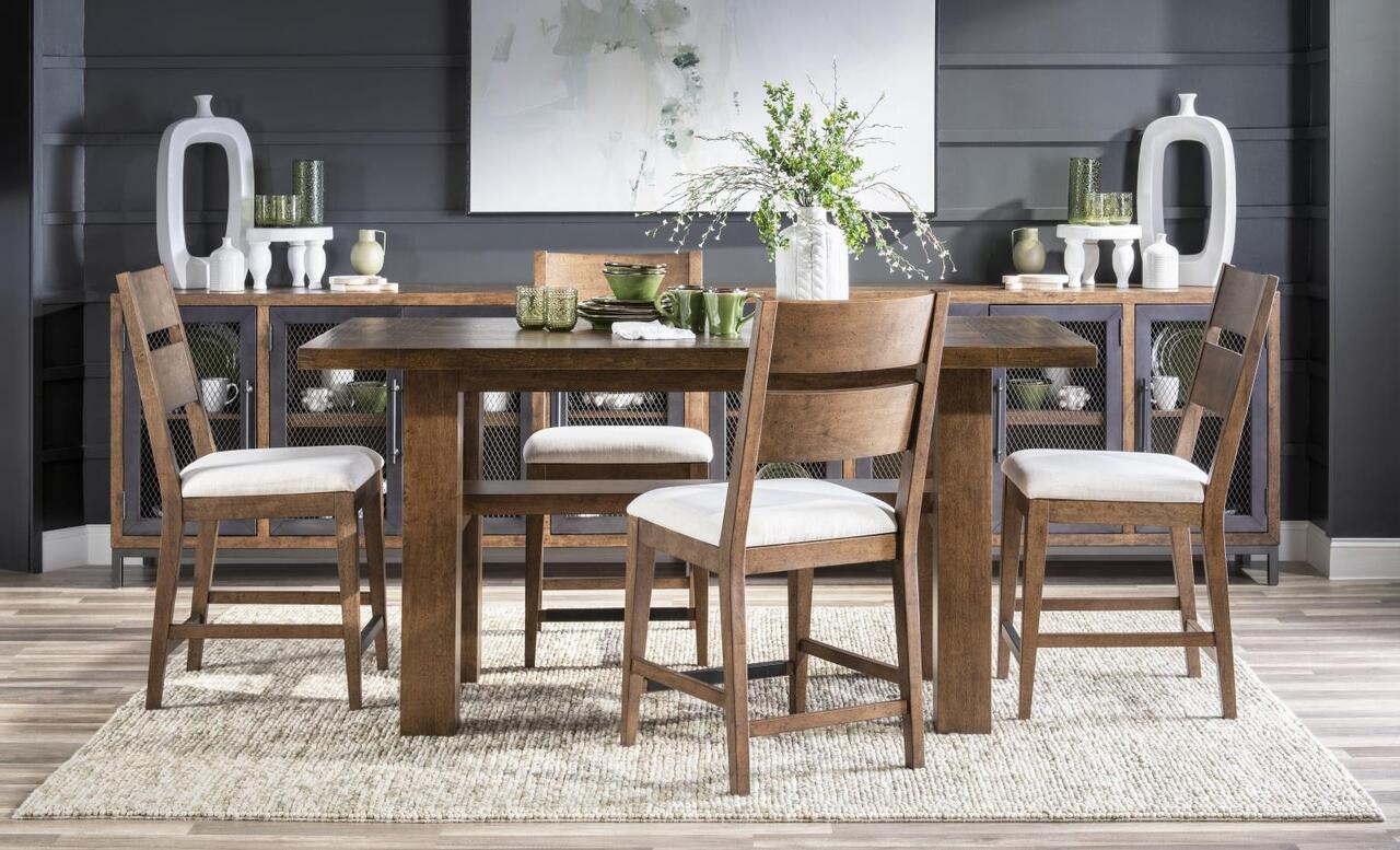 Artisan's Place Counter Height Dining Room Set In Vintage Pine and ...