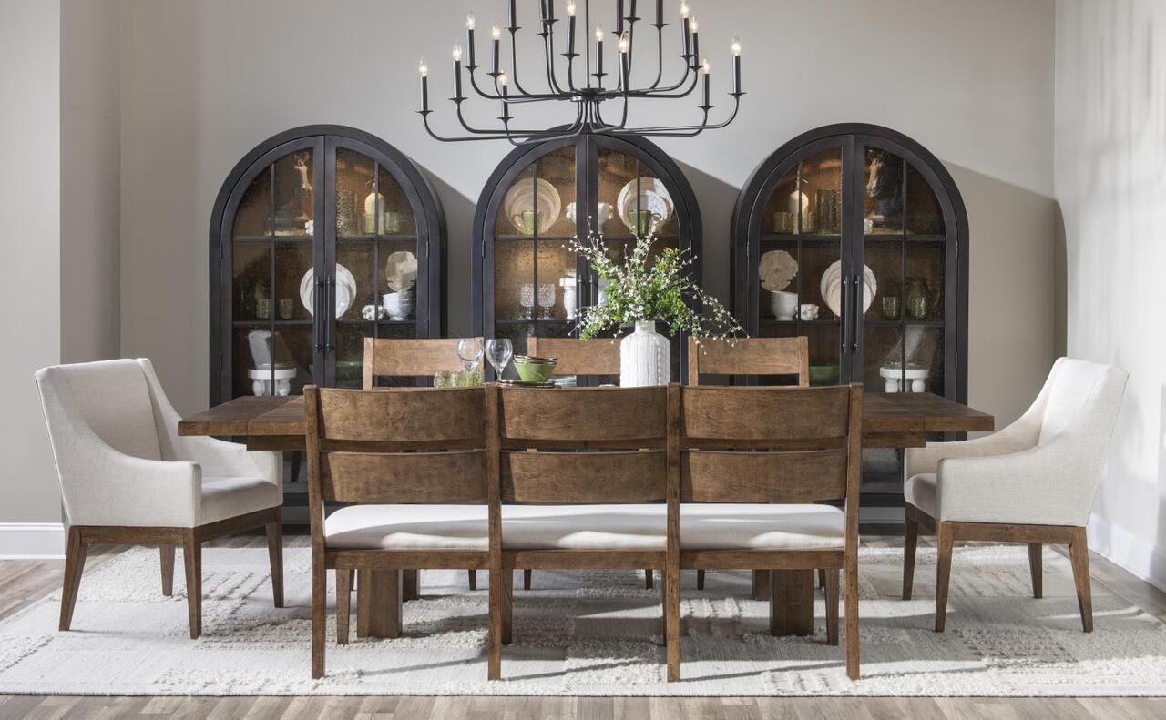 Artisan's Place Trestle Dining Room Set In Vintage Pine and Ironwood by ...