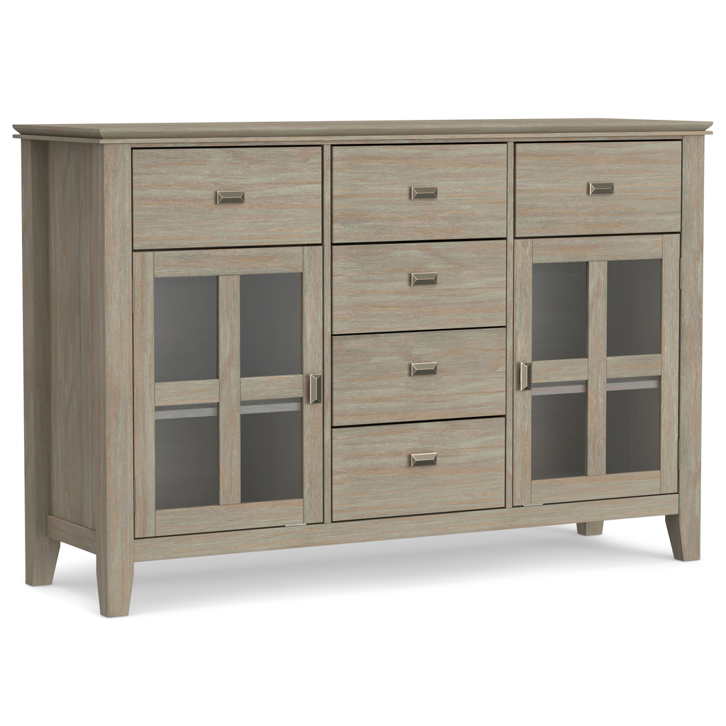 CREDENZA MADIA BUFFET IN LEGNO MOD MARTINI 4 PORTE ARTE POVERA NOCE SCURO (SPEDIZIONE EXCLUSIVE