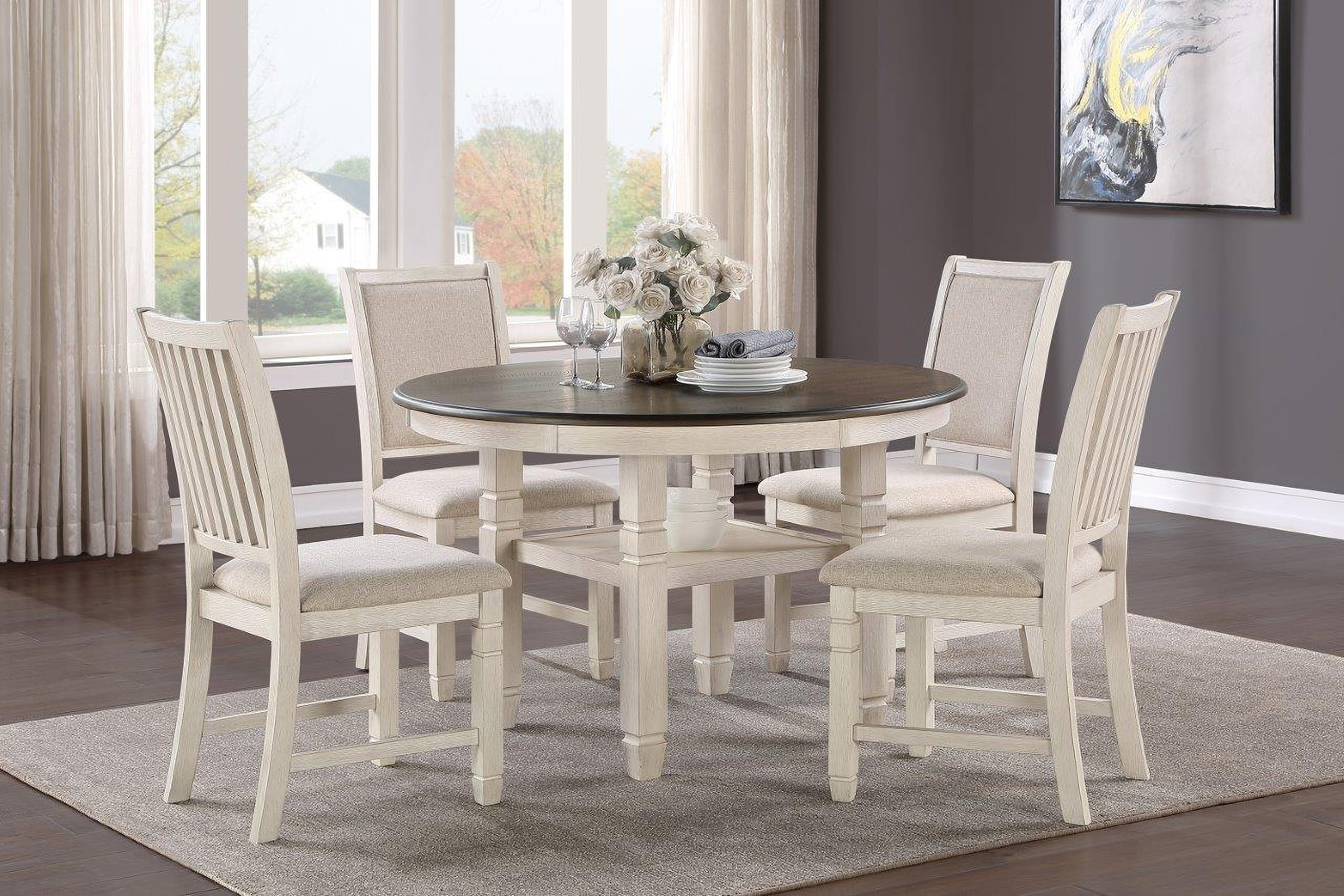 Asher Brown And White Dining Room Set by Homelegance 1StopBedrooms