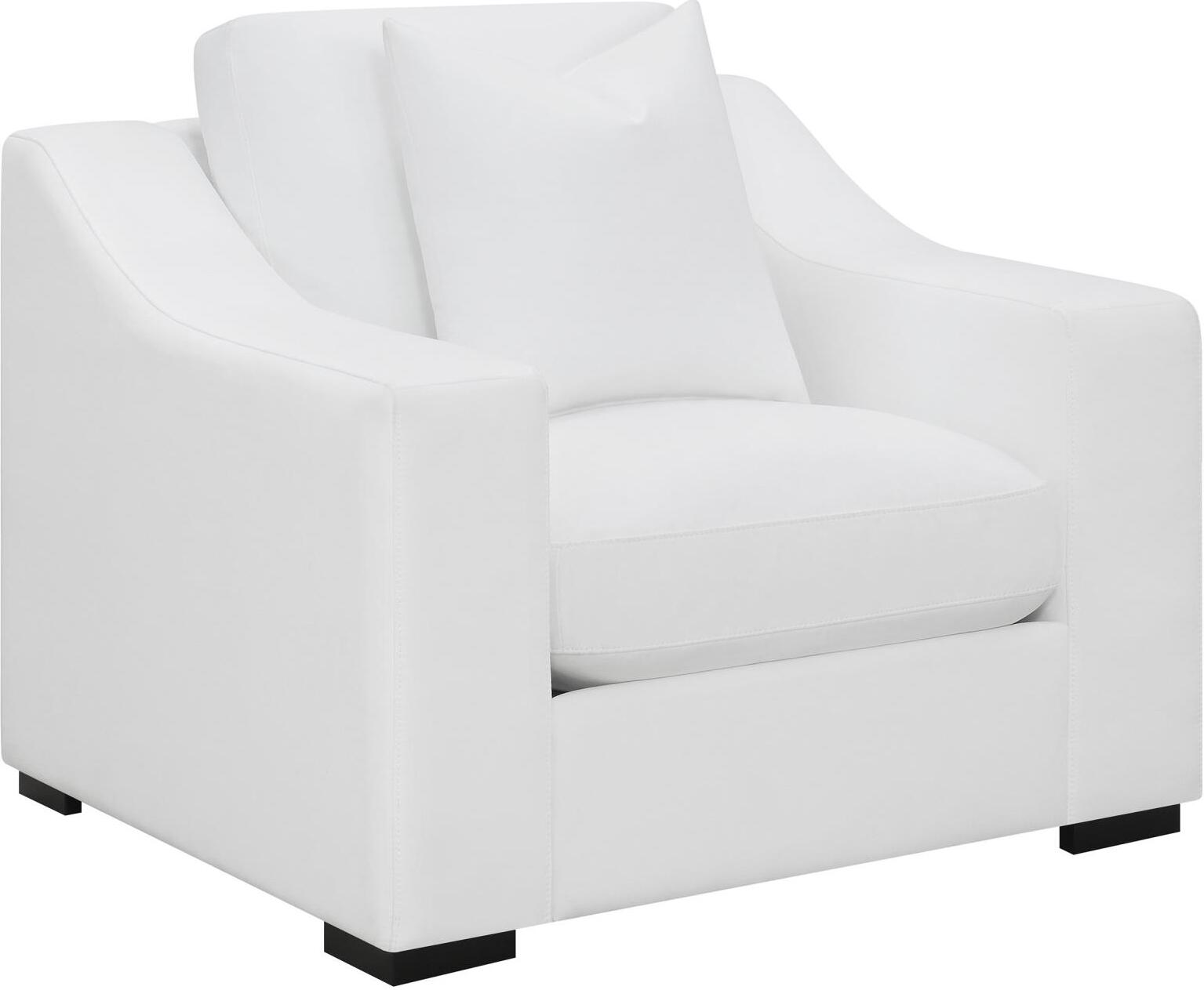 Ashlyn Upholstered Sloped Arms Chair White by Coaster | 1StopBedrooms