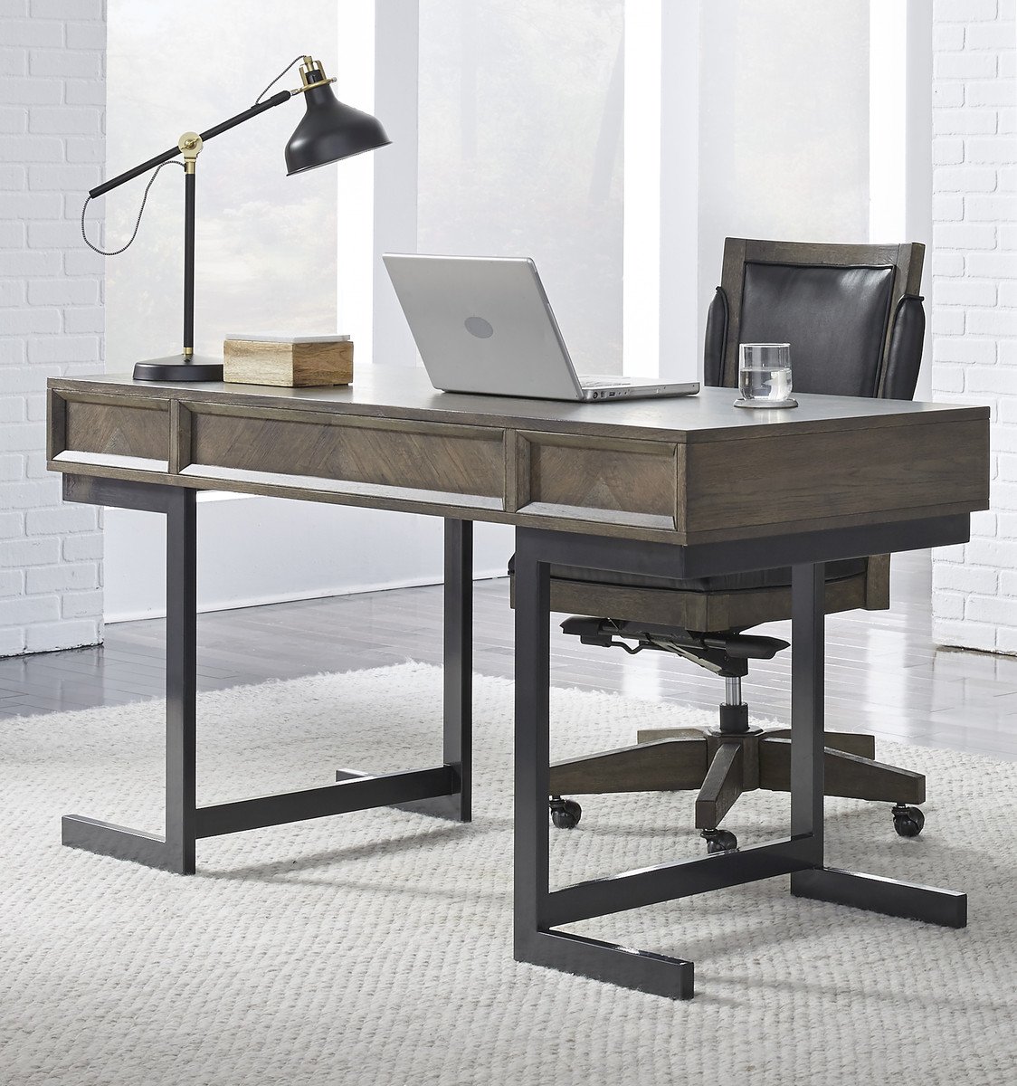 Aspenhome Gray Open Shelf Desk