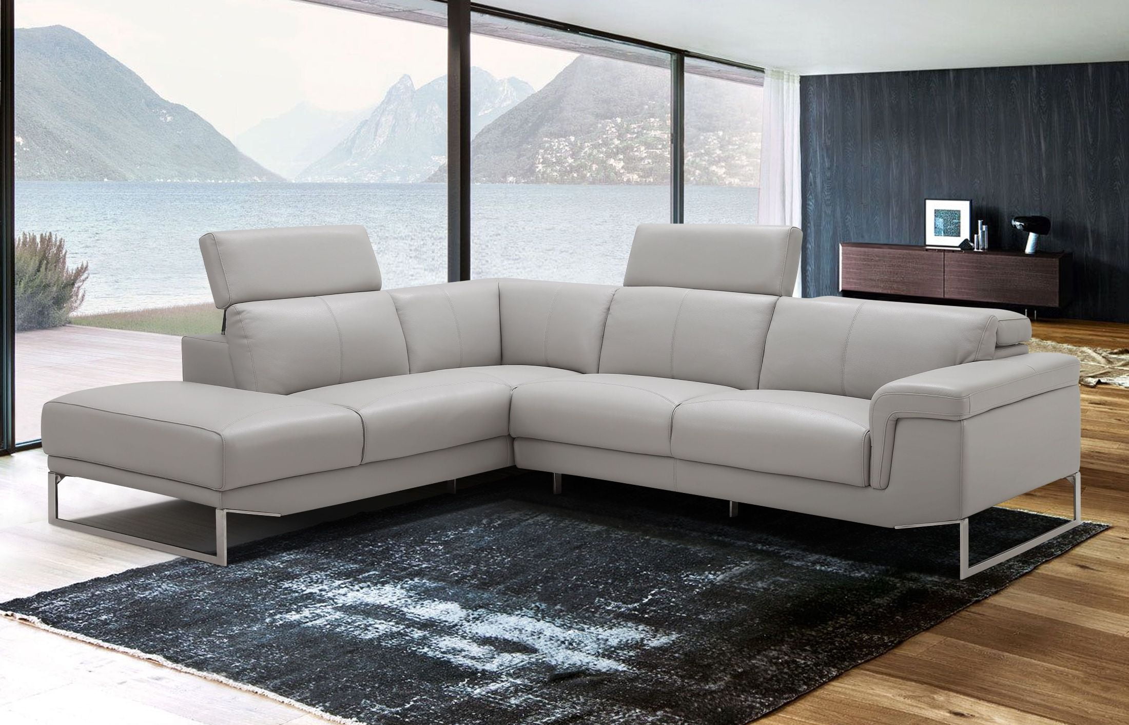 Athena Light Grey LAF Sectional by J&M | 1StopBedrooms