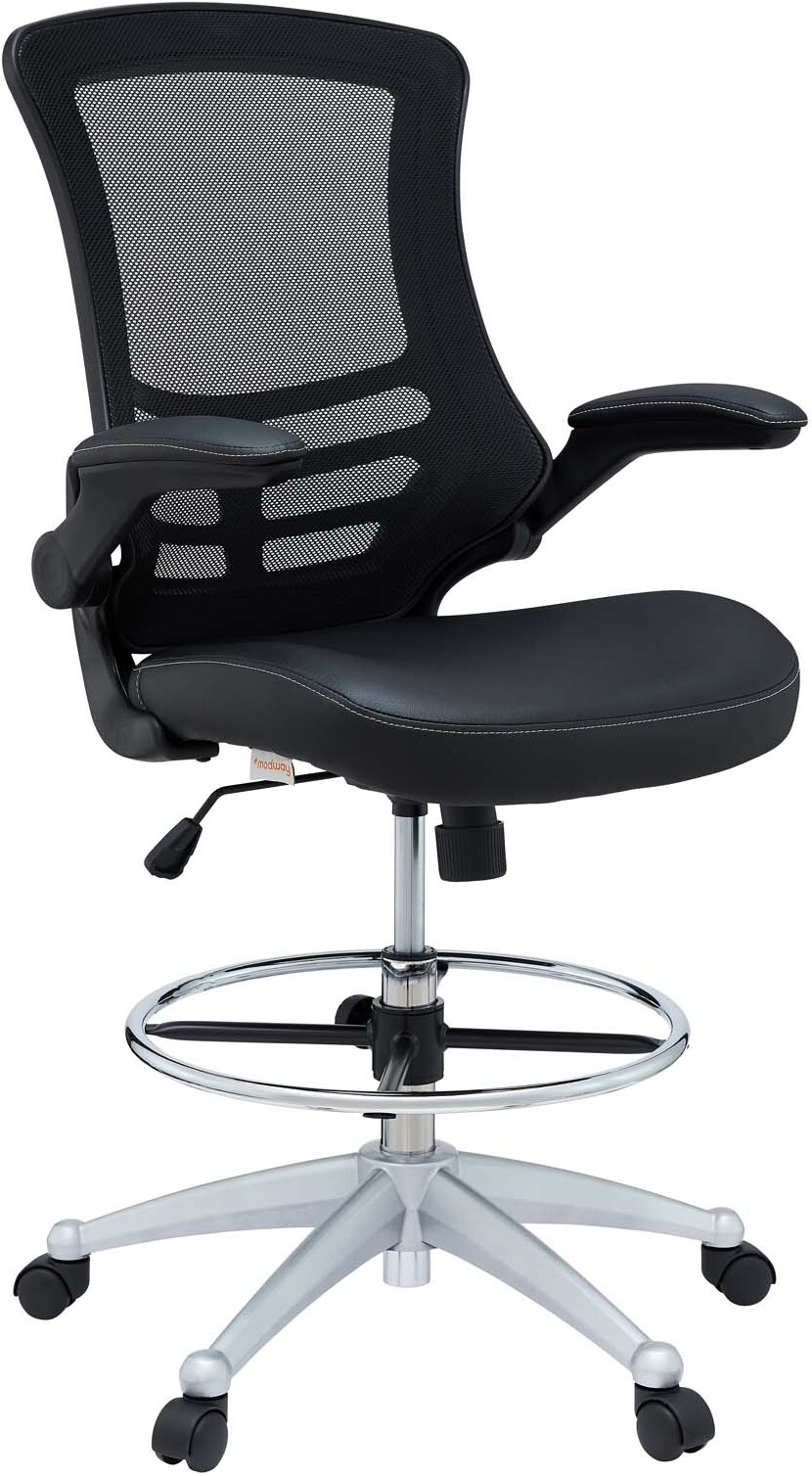 Attainment Black Vinyl Drafting Chair EEI1422BLK