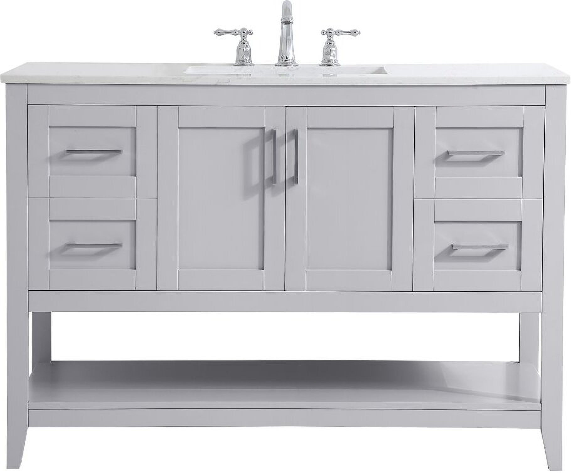 Aubrey 48 Inch Single Bathroom Vanity In Grey by Elegant Lighting ...