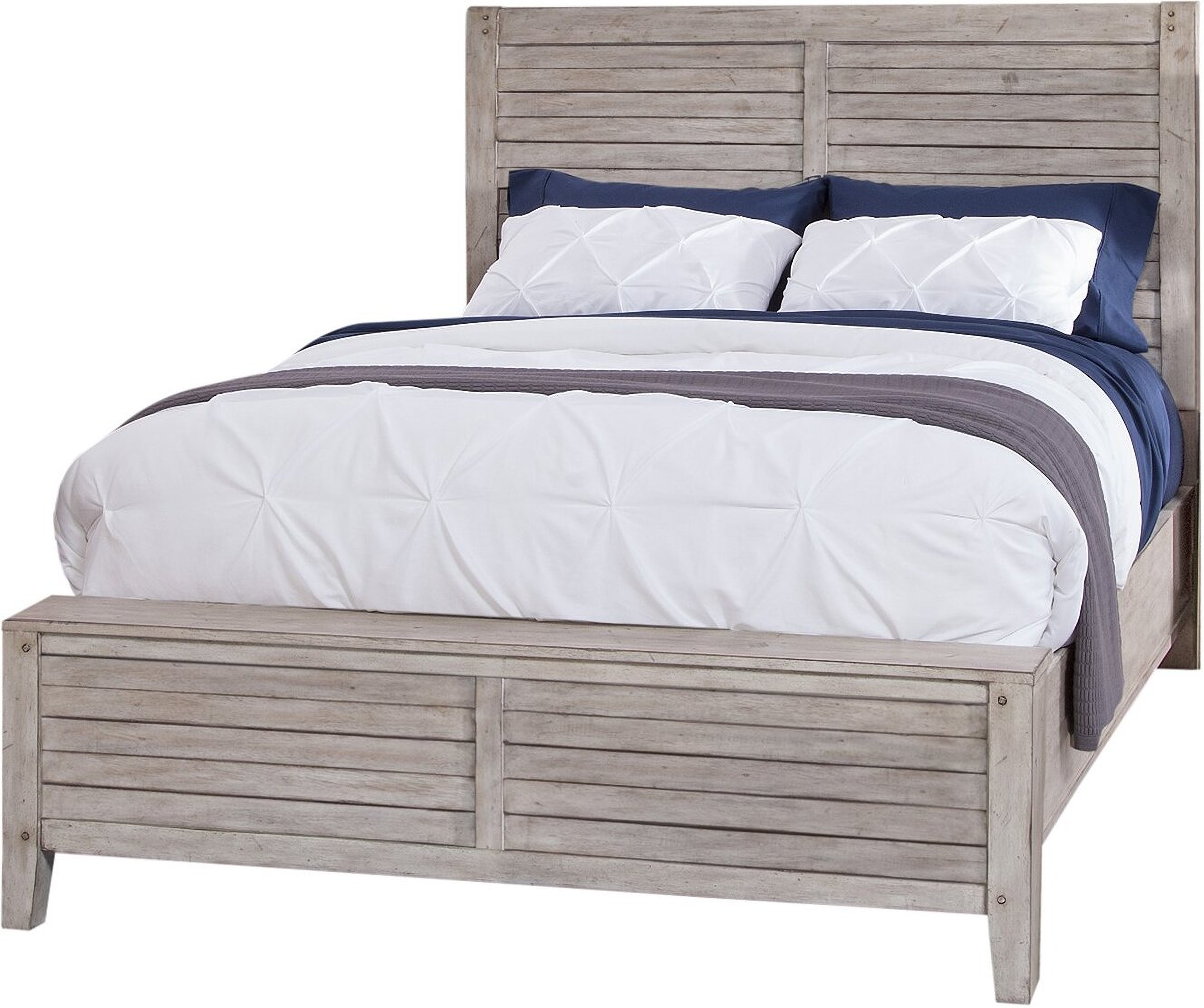 Aurora King Panel Bed with Panel Footboard In Whitewash by American