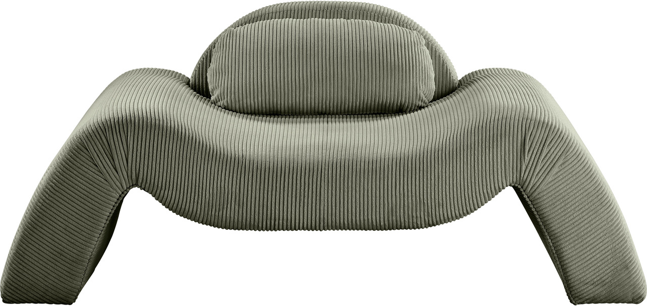 Austin Corduroy Fabric Chair In Green