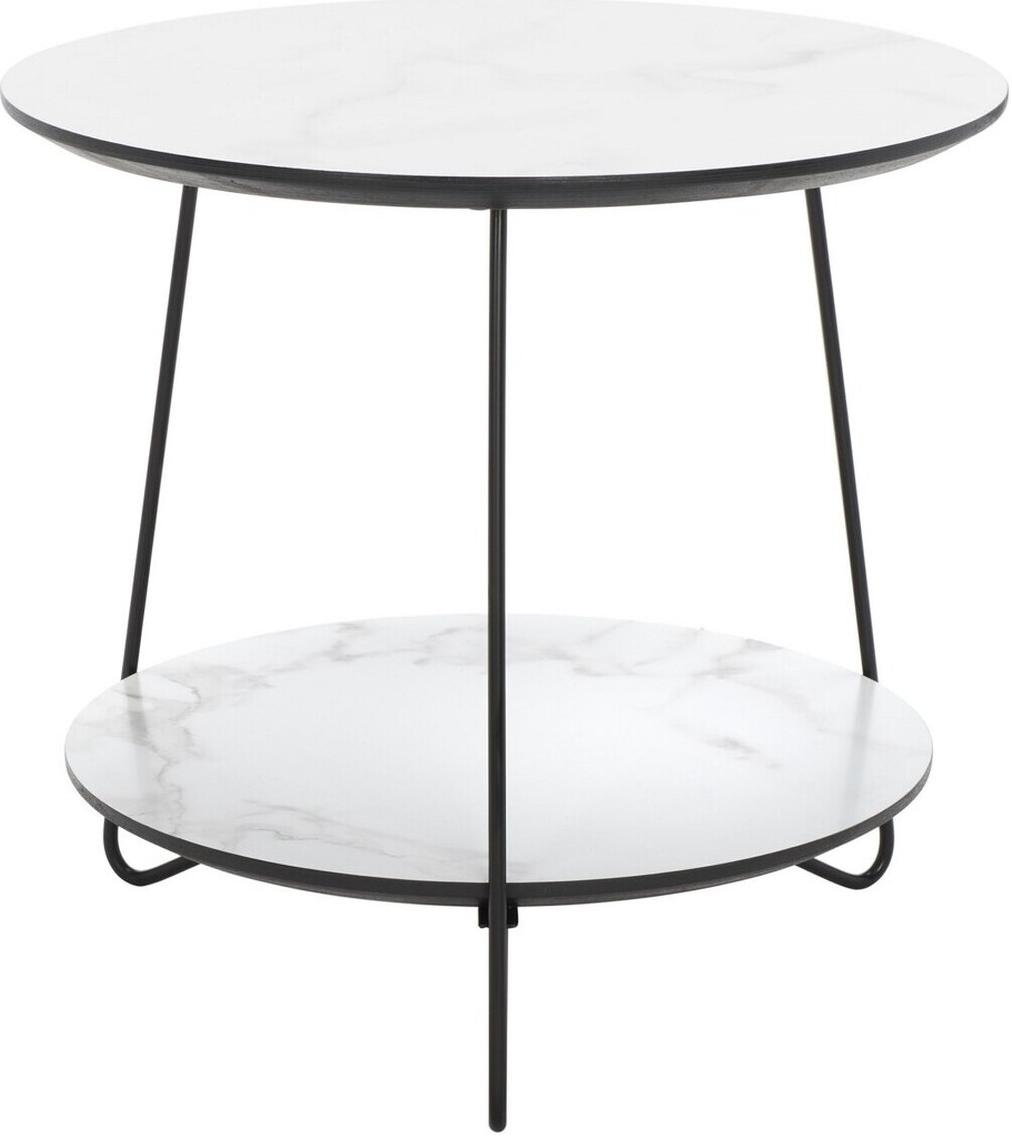 Avani Round Side Table in White and Black by Safavieh | 1StopBedrooms