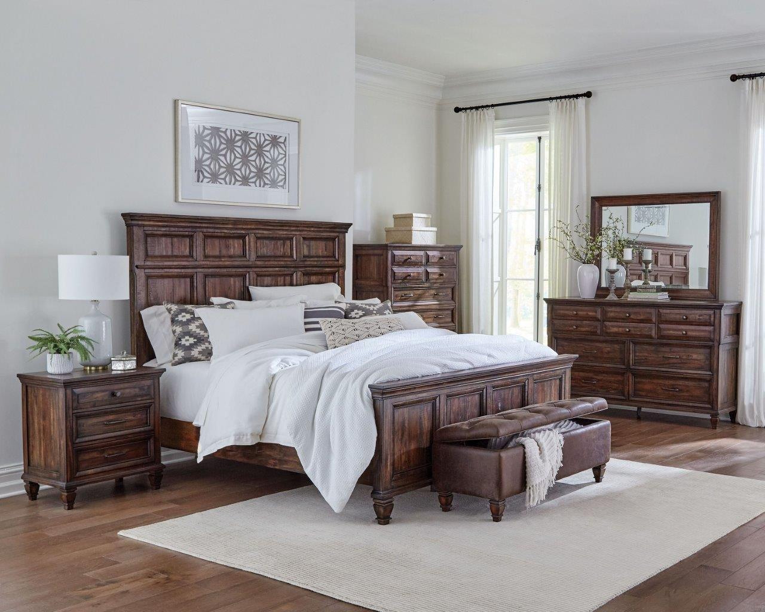 Coaster Baker 4-Piece California King Bedroom Set Brown and Light Taupe