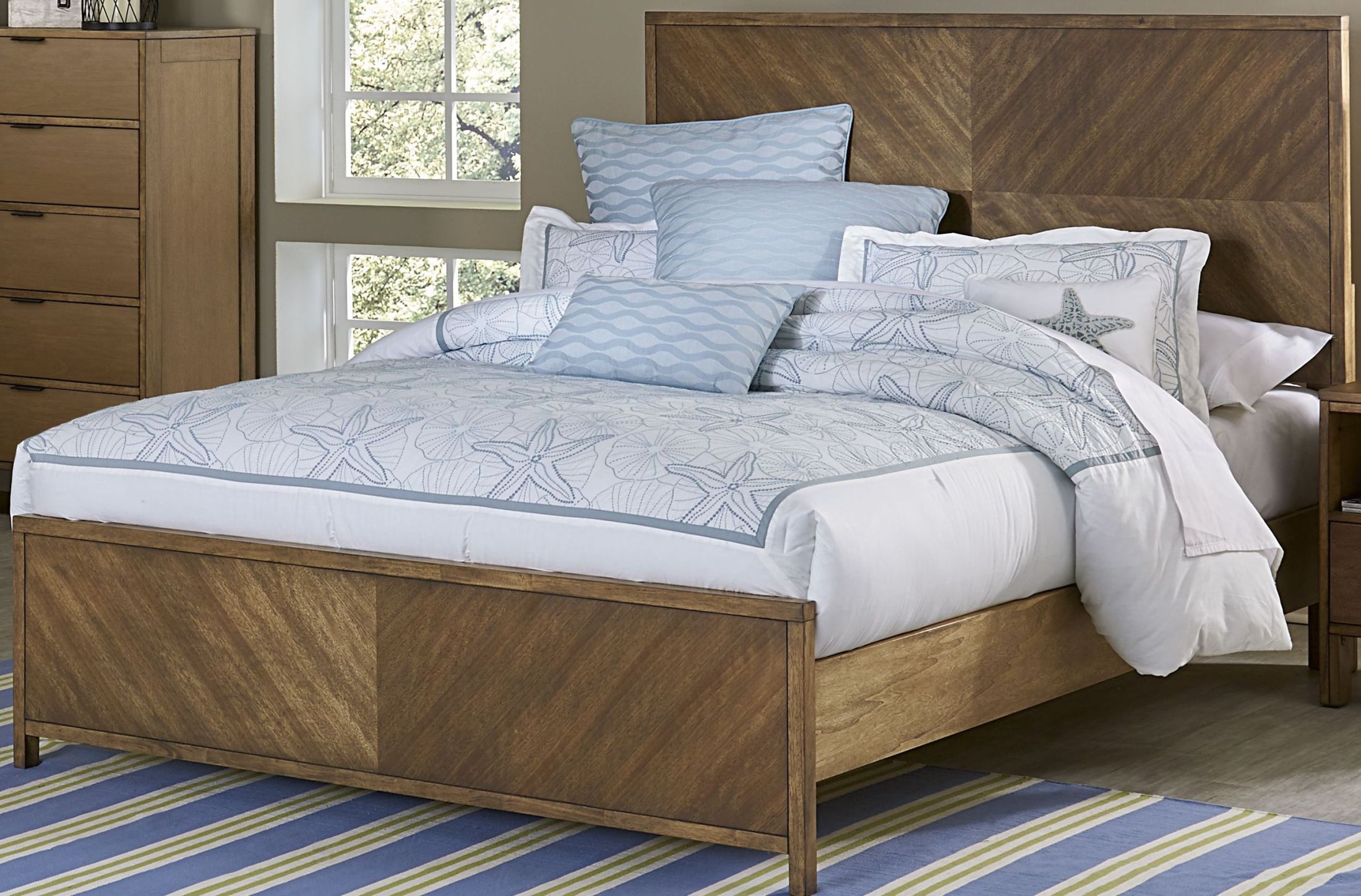 Strategy Distressed Jute King Panel Bed by Progressive Furniture