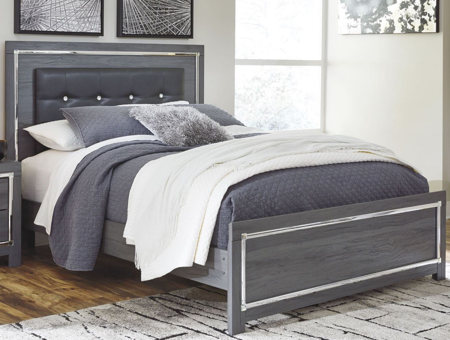 Ashley furniture deals grey bed frame