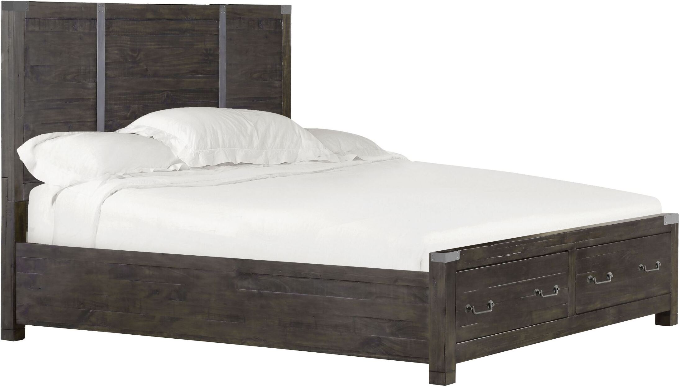 Rustic Pine King Panel Storage Bed, Paxton Cal King Storage Bed