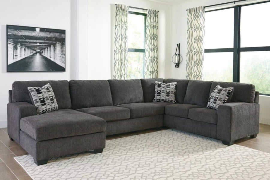 Ballinasloe 3-Piece LAF Sectional In Smoke by Ashley Furniture