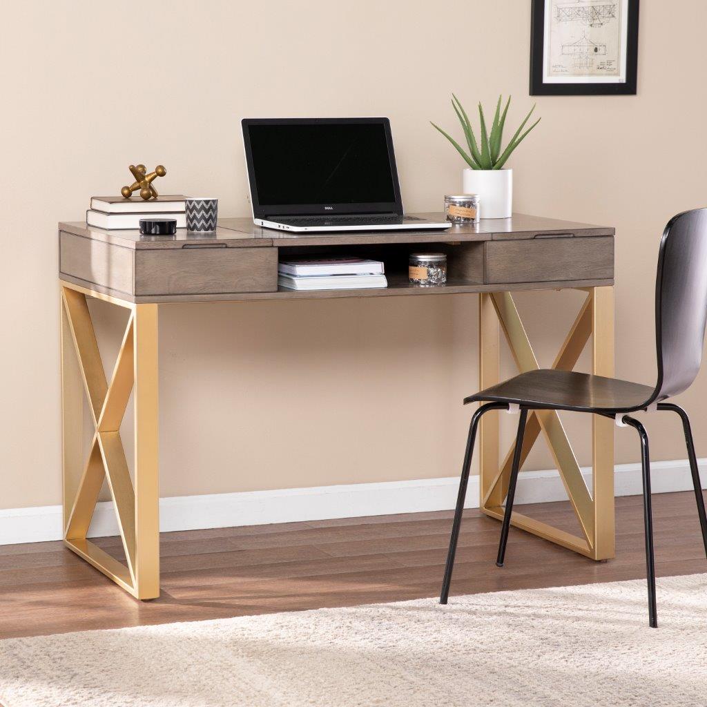 Viva 72W L-Shaped Standing Desk with Dual Monitor Arm and Storage