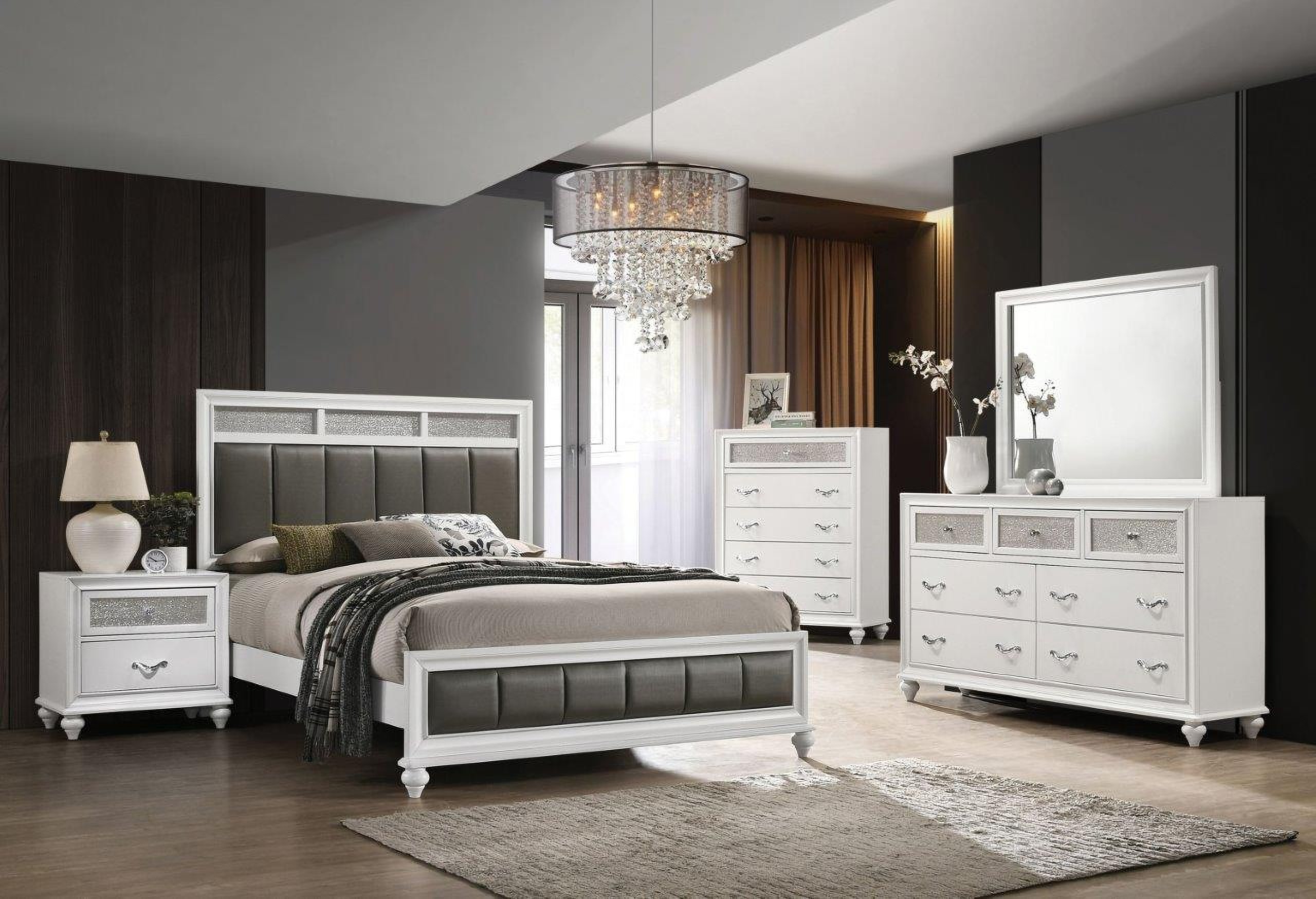 Barzini White Panel Bedroom Set By Coaster | 1StopBedrooms