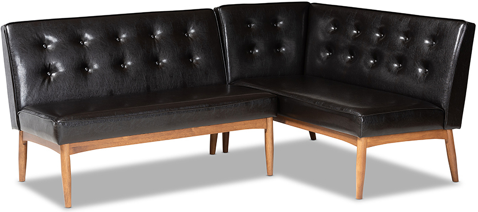 Faux leather corner online bench