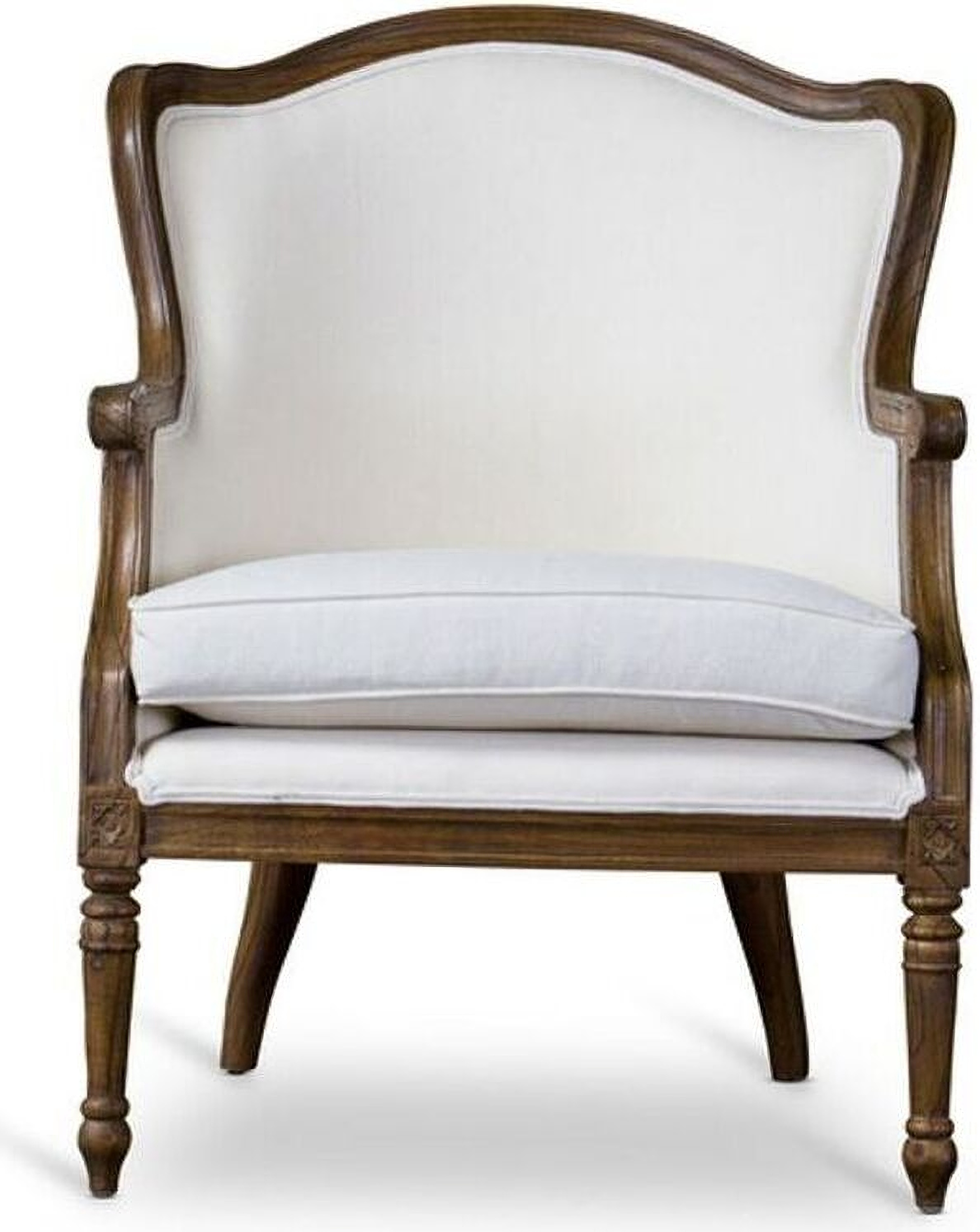 Baxton Studio Charlemagne Traditional French Accent Chair White 1StopBedrooms