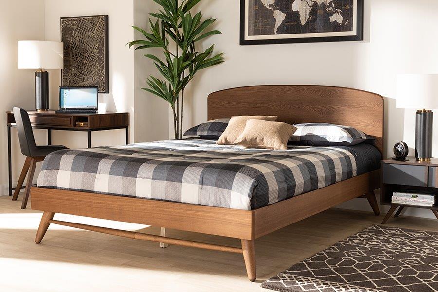 Baxton Studio Keagan Mid-Century Modern Transitional Walnut Brown ...