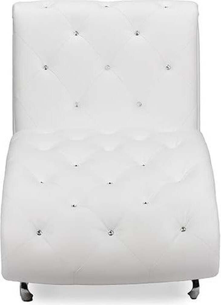 Baxton Studio Pease Contemporary White Faux Leather Upholstered