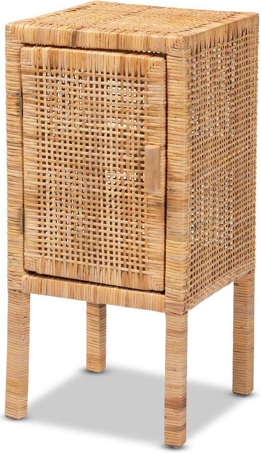 Baxton Studio Vivan Modern Bohemian Natural Brown Rattan 1-Door ...