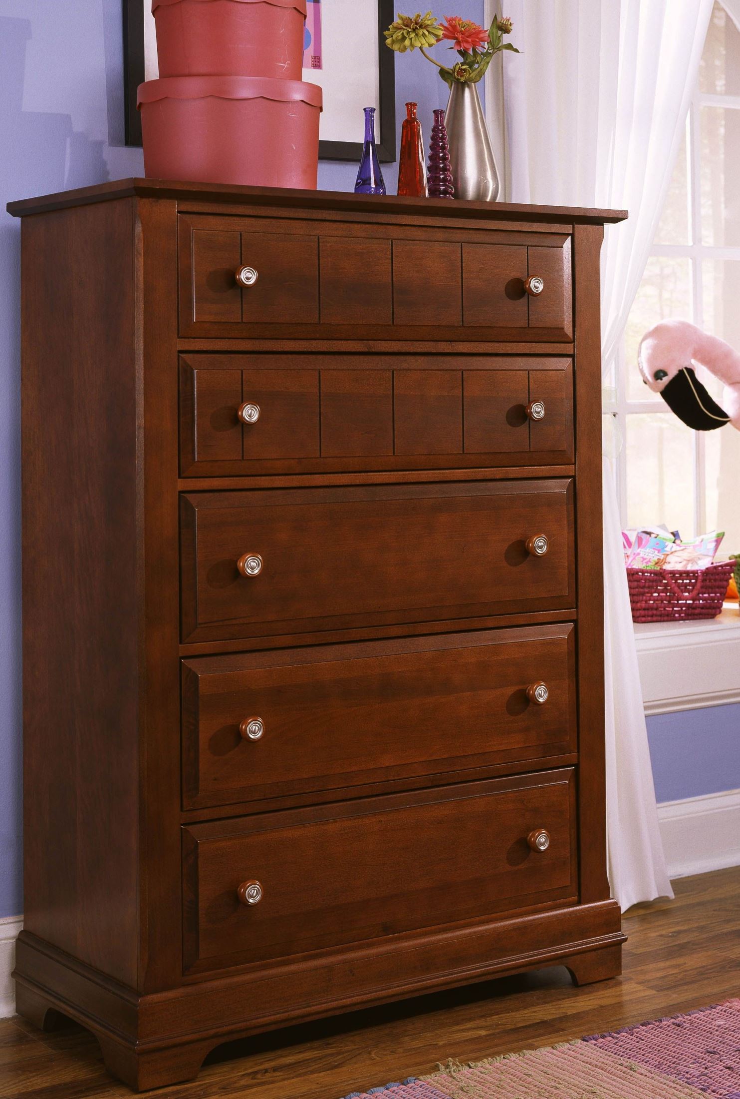 The Cottage Cherry 5 Drawer Chest 1stopbedrooms